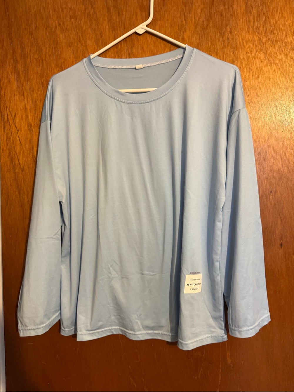 Long Sleeve Crewneck Shirt - Light Blue